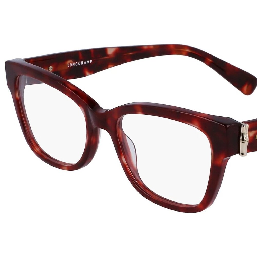 Longchamp LO2713 Eyeglasses Red Havana 51mm Rectangular Acetate Frames New
